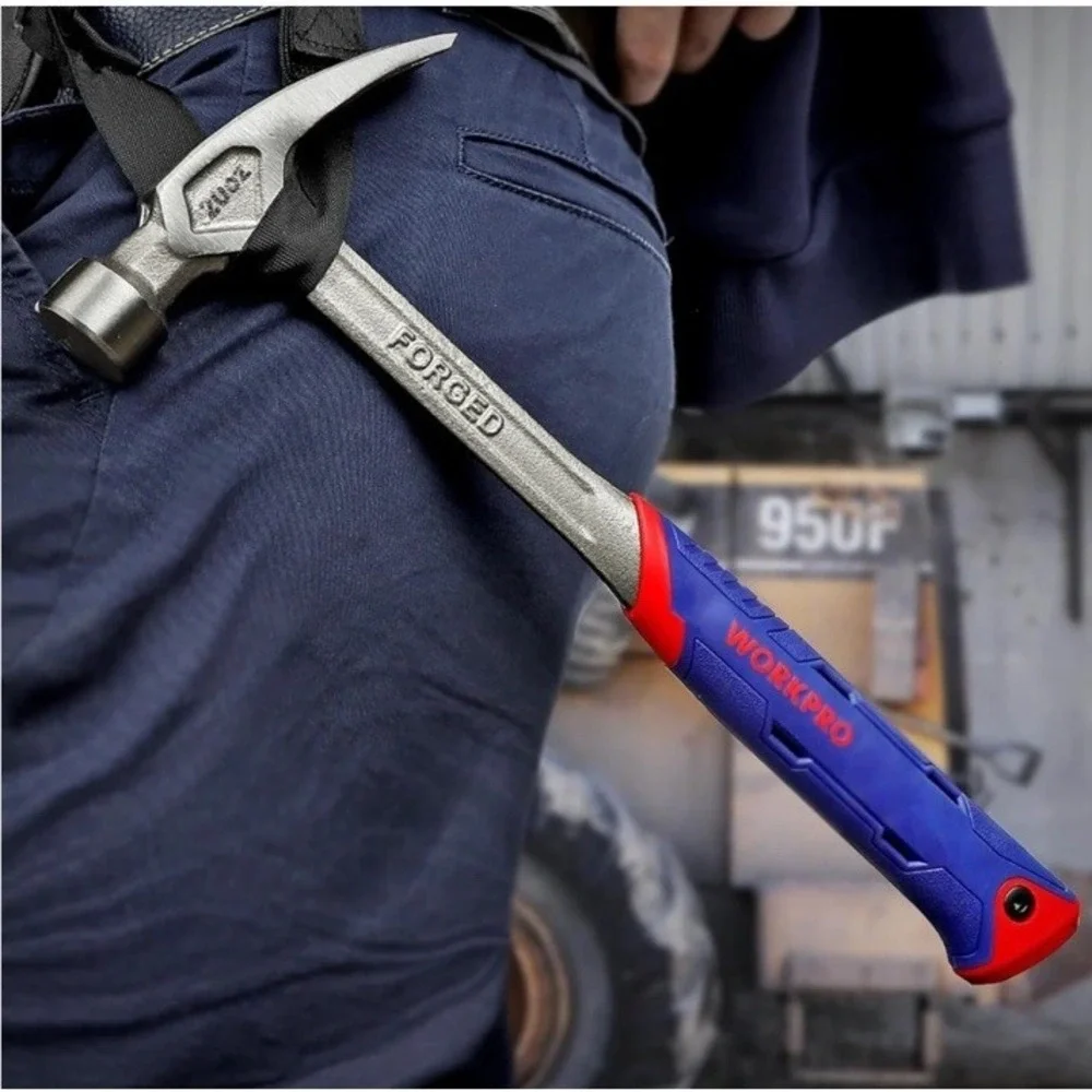 WORKPRO 20-Oz Air Cushion Hammer-One-Piece Forged, Anti-Shock Grip, NEW